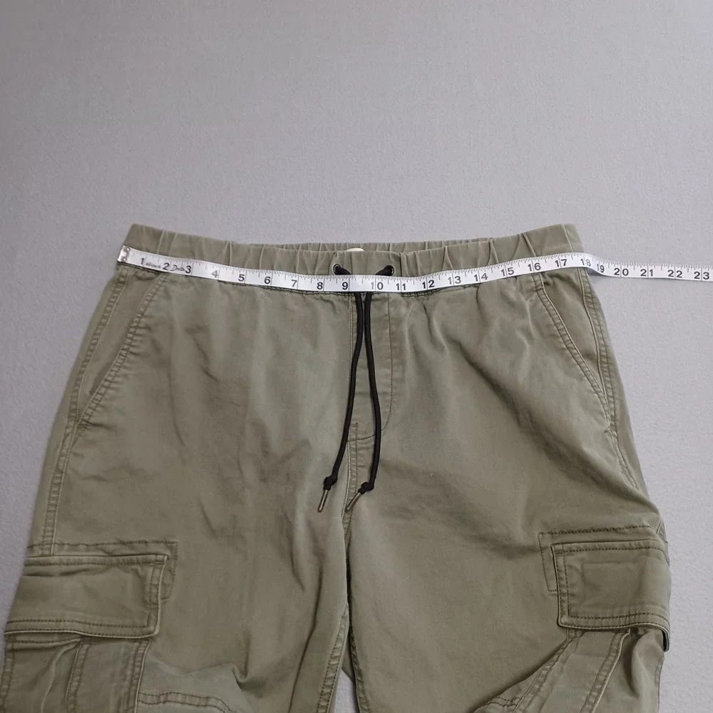Old Navy Cargo Jogger Men L Green Arugula Pull On Elastic Waist 6 Pockets 598433
